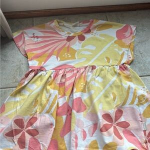 Floral Fantasy Kids Dress - Pink and Yellow